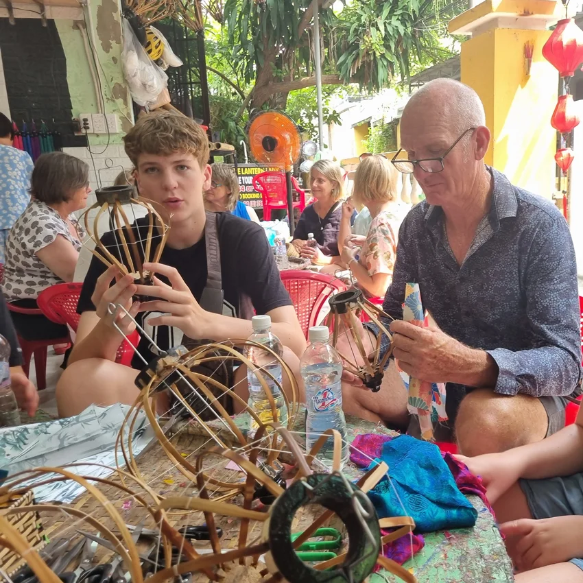 Traditional bamboo frame used in Hoi An lantern making class
