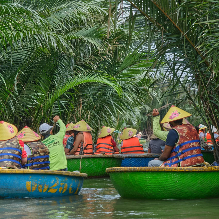 Basket boat experience in Cam Thanh coconut forest Hoi An