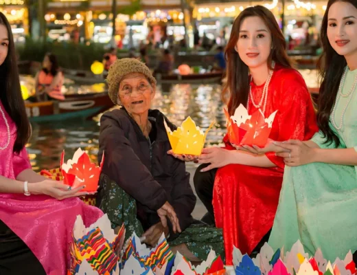 lantern festival in hoi an with colorful lanterns on historic streets