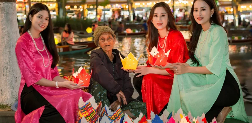 lantern festival in hoi an with colorful lanterns on historic streets
