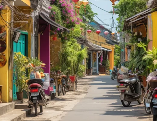 peaceful Hoi An Old Town street with lanterns