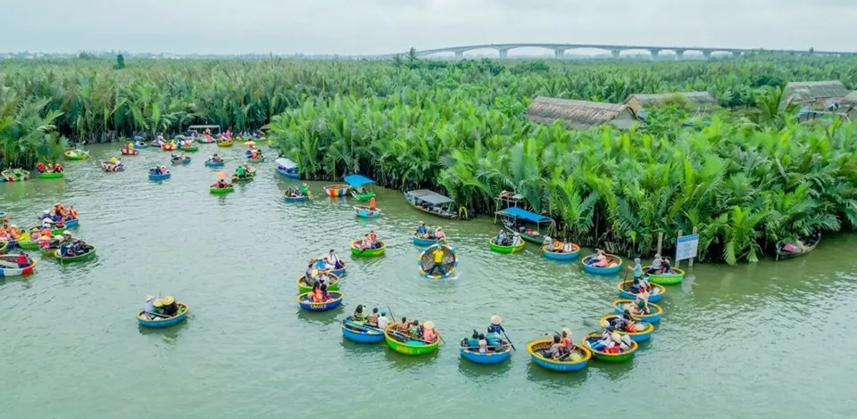 basket boat attractions in cam thanh village in Hoi An Vietnam