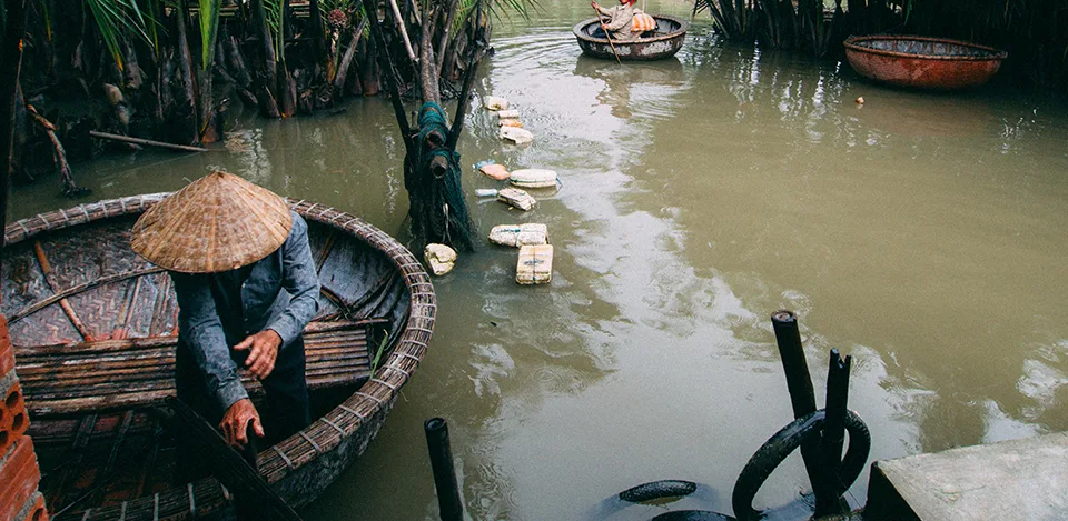 basket boat cam thanh village in Hoi An Vietnam