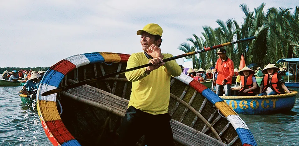 basket boat hoi an cam thanh coconut village in Hoi An Vietnam