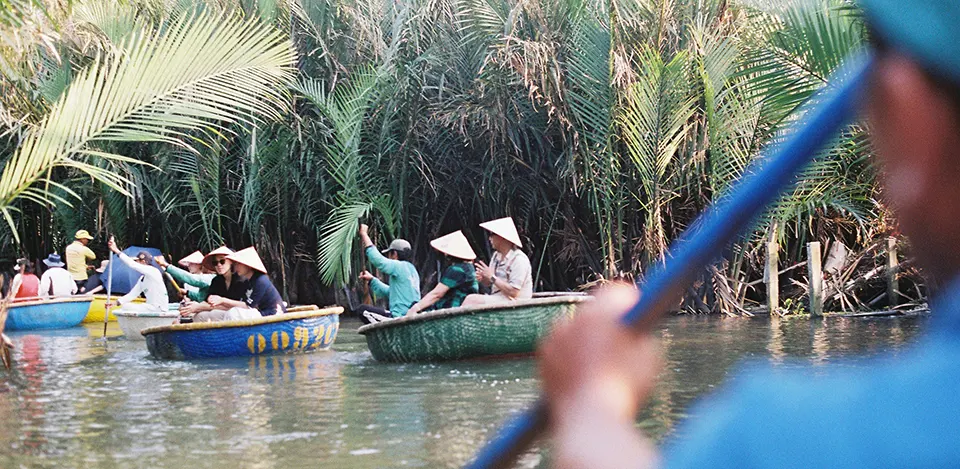 basket boat hoi an cam thanh coconut village in Hoi An Vietnam