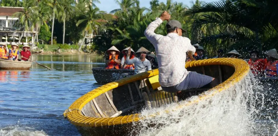 basket boat performance areas in hoi an in Hoi An Vietnam