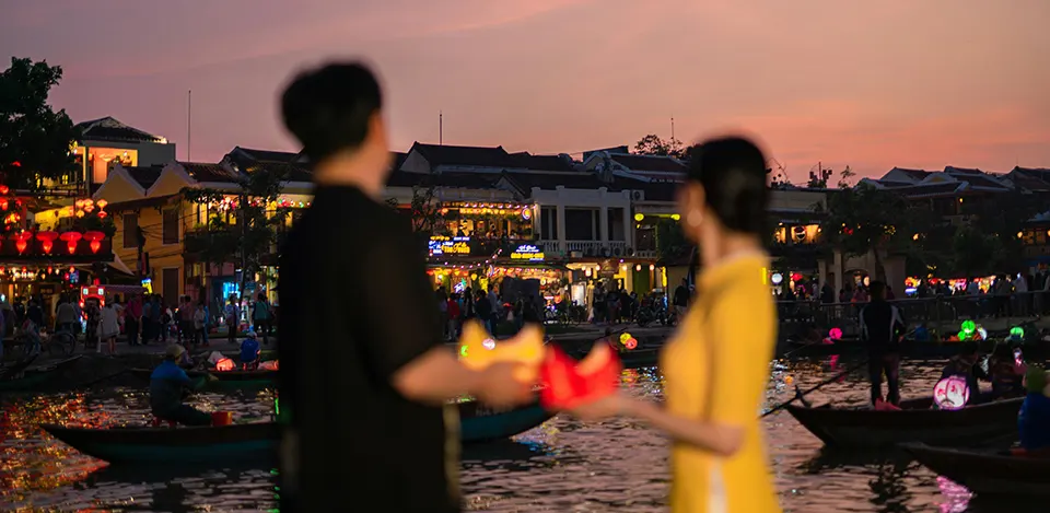 hoi an lantern river location in Hoi An Vietnam
